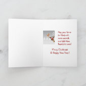 Nase Spaß Rentier, Nachbarschaft Schneeflocken Feiertagskarte (Innenseite)