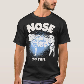Nase zum Schwanz Kuh Fleischfresser Keto Paleo Diä T-Shirt