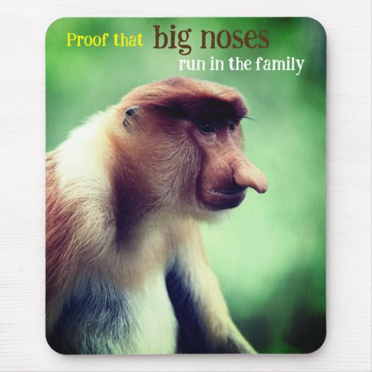 Nasenaffe mit großer Nase Mousepad (Vorne)