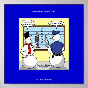 Nasenloser Schneemann Bunny Verdächtiger Lustiger Poster