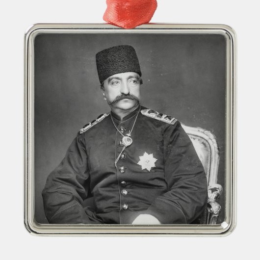 Naser AlLärm Shah Qajar von Persien Silbernes Ornament (Vorne)