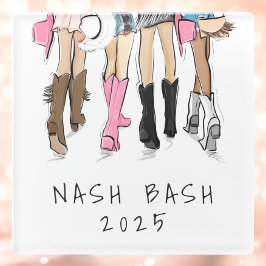 Nash Bash Bachelorette Fashion Cowboy Boots Glasuntersetzer