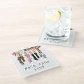 Nash Bash Bachelorette Fashion Cowboy Boots Glasuntersetzer (Schrägansicht)