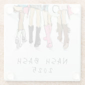 Nash Bash Bachelorette Fashion Cowboy Boots Glasuntersetzer (Rückseite)