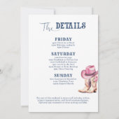 Nash Bash Cowgirl Junggeselinnen-Abschied Weekend Einladung (Rückseite)