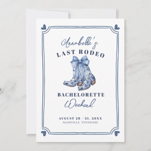 Nash Bash Last Rodeo Junggeselinnen-Abschied Einladung (Vorderseite)