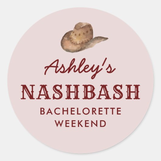 Nash Bash Nashville Junggeselinnen-Abschied Weeken Runder Aufkleber (Vorderseite)