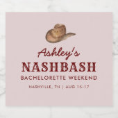 Nash Bash Nashville Junggeselinnen-Abschied Weeken Schaumweinetikett (Einzelnes Label)