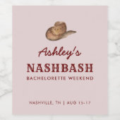 Nash Bash Nashville Junggeselinnen-Abschied Weeken Weinetikett (Einzelnes Label)