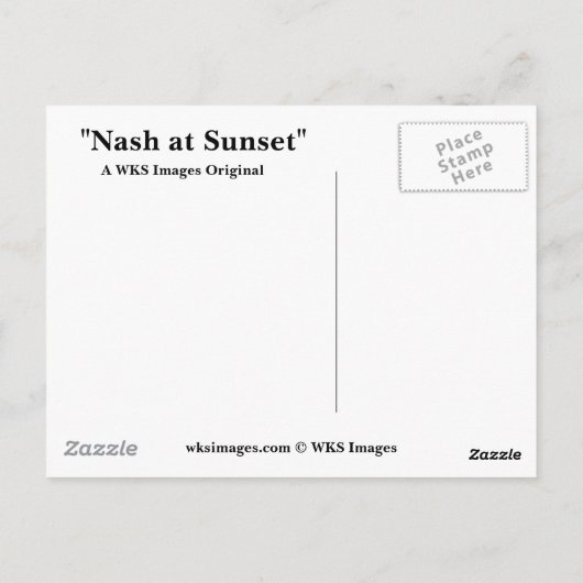 Nash bei Sunset Postkarte (Rückseite)