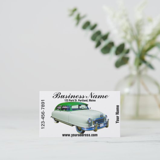 Nash Botschafter 1950 antikes Auto Visitenkarte (Stehend Vorderseite)