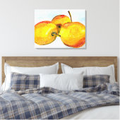 Nashi Birnen Gelbe Aquarellfrucht Leinwanddruck (Insitu (Schlafzimmer))