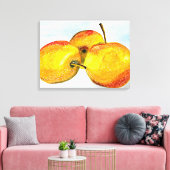 Nashi Birnen Gelbe Aquarellfrucht Leinwanddruck (Insitu (Wohnzimmer))