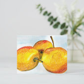 Nashi Birnen Gelbe Aquarellfrucht Postkarte (Stehend Vorderseite)