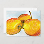 Nashi Birnen Gelbe Aquarellfrucht Postkarte (Vorne/Hinten)