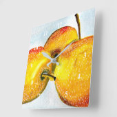 Nashi Birnen Gelbe Aquarellfrucht Quadratische Wanduhr (Winkel)