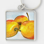 Nashi Birnen Gelbe Aquarellfrucht Schlüsselanhänger (Vorne)