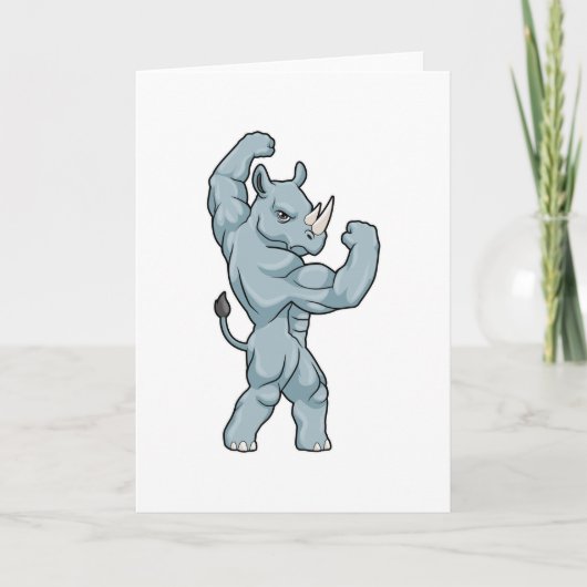 Nashorn als Bodybuilder extrem Karte (Vorderseite)