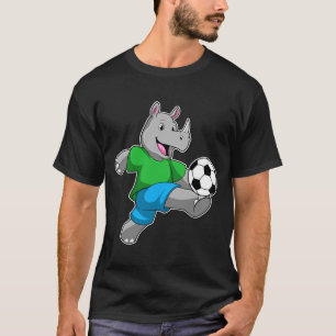 Nashorn als Fußballspieler mit Fußball-T-Shirt T-Shirt