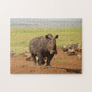 Nashorn auf einer Mission. Puzzle