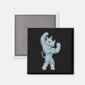 Nashorn Bodybuilder Bodybuilding Sport Magnet (Vorderseite/Rückseite)