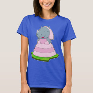 Nashorn Brautschleier Hochzeit T-Shirt