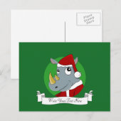 Nashorn-Cartoon Feiertagspostkarte (Vorne/Hinten)
