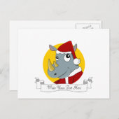 Nashorn-Cartoon Feiertagspostkarte (Vorne/Hinten)