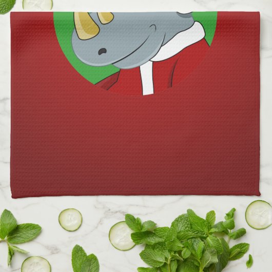 Nashorn-Cartoon Geschirrtuch (Gefaltet)