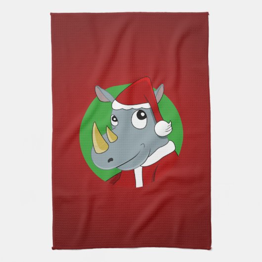 Nashorn-Cartoon Geschirrtuch (Vertikal)
