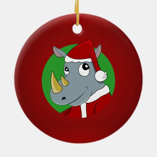 Nashorn-Cartoon Keramik Ornament (Hinten)