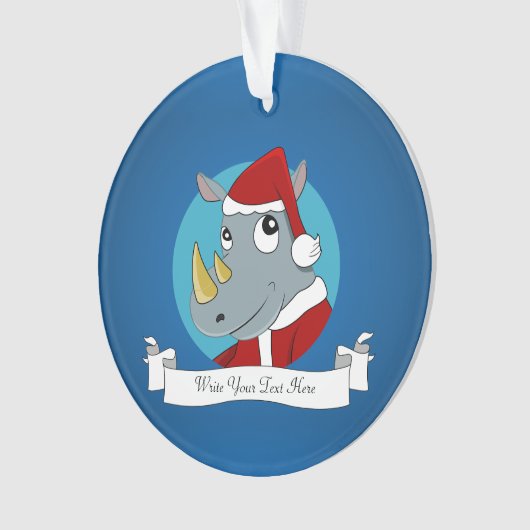 Nashorn-Cartoon Ornament (Vorderseite)