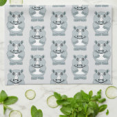 Nashorn Design mit beliebigem Hintergrundfarbe Geschirrtuch (Gefaltet)