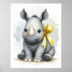 Nashorn-Dschungel-Kinderzimmer-Wandkunst Poster