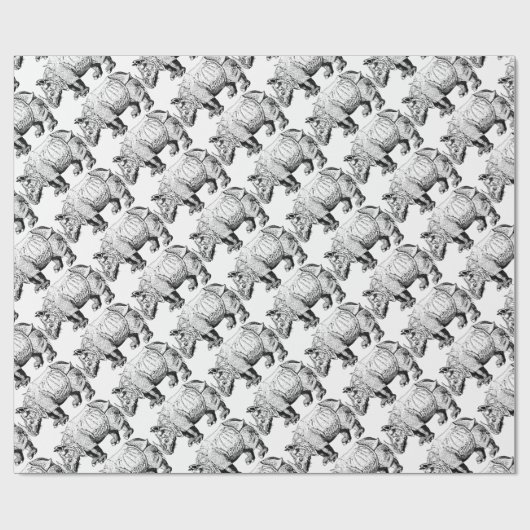 Nashorn Geschenkpapier (Flach)