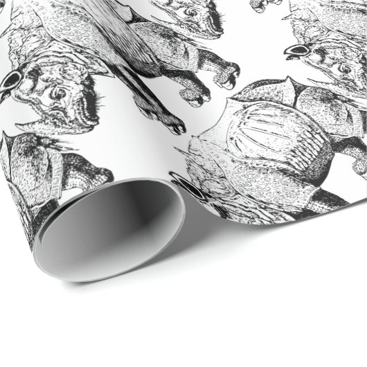 Nashorn Geschenkpapier (Rolleneckpunkt)