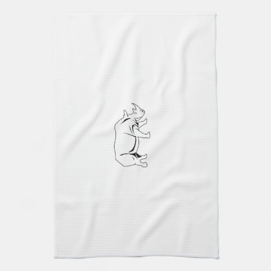 Nashorn Geschirrtuch (Vertikal)