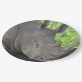 Nashorn Gesicht Pappteller (Schrägansicht)