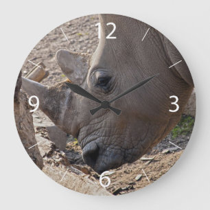 Nashorn Große Wanduhr