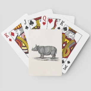 Nashorn-Illustration aus dem 19. Jahrhundert - Rhi Spielkarten