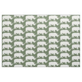 Nashorn in der Silhouette Stoff (Fat Quarter (45,7 x 55,9 cm))