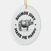 Nashorn Keramik Ornament (Rechts)