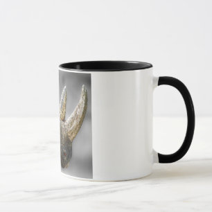 Nashorn-Kopf, graues Hintergrund-Plakat Tasse