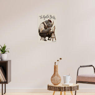 Nashorn mit einem Pinsel Poster