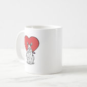 Nashorn mit Valentinstagherzen Kaffeetasse (Vorderseite Links)