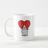 Nashorn mit Valentinstagherzen Kaffeetasse (Links)