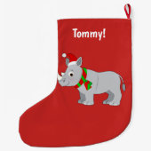 Nashorn oben gekleidet für Weihnachten! Großer Weihnachtsstrumpf (Rückseite)