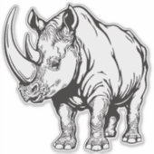 Nashorn oder Nashorn Aufkleber (Vorderseite)