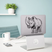 Nashorn oder Nashorn Aufkleber (Laptop auf Schreibtisch)