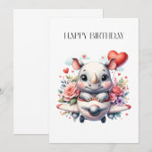 Nashorn-Pilot Geburtstag Einladung (Vorne/Hinten)